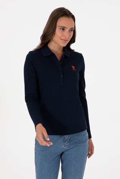 U.S. Polo Assn. Women's Navy Blue Basic Polo Neck Sweatshirt 50307755-Vr033