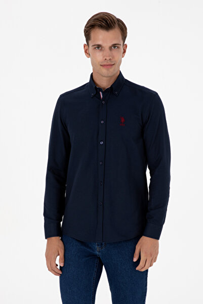 U.S. Polo Assn. Erkek Lacivert Uzun Kollu Gömlek 50317249-VR033