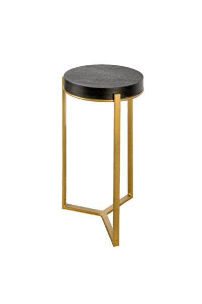 MONTANA CAMPENI SIDE TABLE WITH BLACK TOP AND GOLDEN METAL STRUCTURE