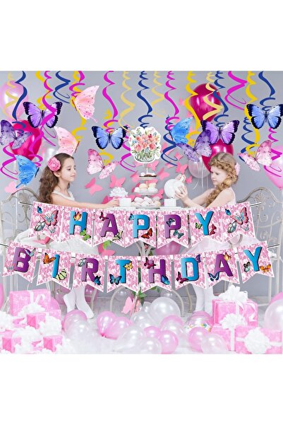 Bdecoll birthday decoration set, paper/foil, multicolor, 18 pieces