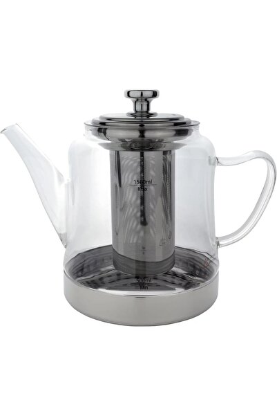 SAFA إبريق شاي زجاجي حراري سعة 1500 مل مع مصفاة داخلية