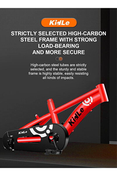 KidLe 18 Inch Kids Bike, with Flashing Wheels and Headlight, Bicycle for Kids 6-12 Years Boys and Girls