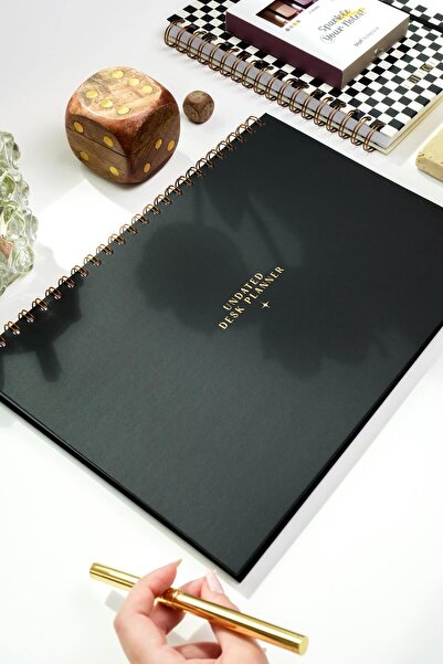 Matt Notebook Unlimited Weekly Desktop Planner 12 Month Undated Desk Planner Black