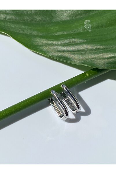 kurukafagift Earrings Steel Square Model Silver Color