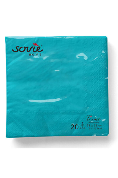 Mank 3-ply table napkins, Tissue - Aquablue / 33 x 33 cm / 20 pcs