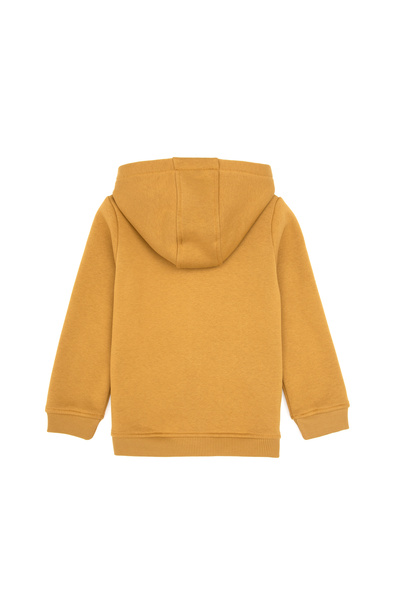 U.S. Polo Assn. Erkek Çocuk Hardal Fermuarlı Kapüşonlu Örme Hırka 50313852-VR151