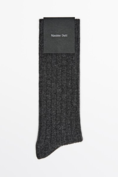 Massimo Dutti Fitilli triko yün ve kaşmir çorap
