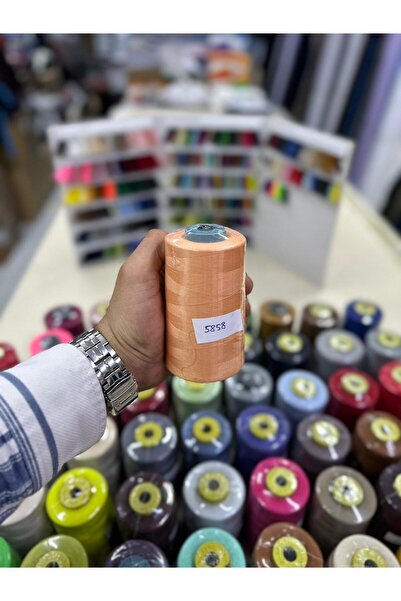 Bayar Kumaş خيط خياطة 5858 ملون، خيط ماكينة رقم 120، 5000 متر من الخيط