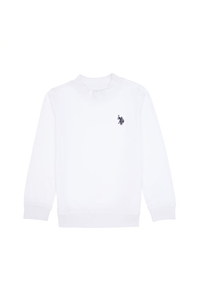 U.S. Polo Assn. Boy's White Basic Crew Neck Sweatshirt 50314971-Vr013
