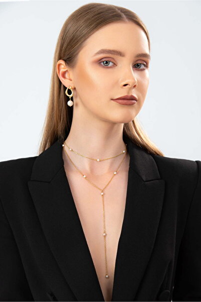 ohmygod jewelry 925 argint Cercei din argint placat cu aur galben si perla - Olympia