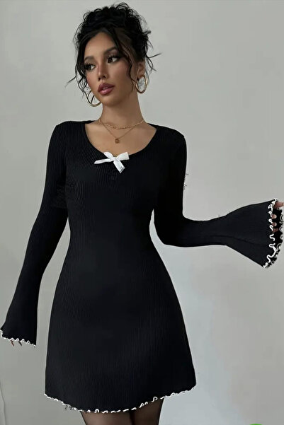 missamour Women's V-Neck Pleated Ribbon Decorated Camisole Dress