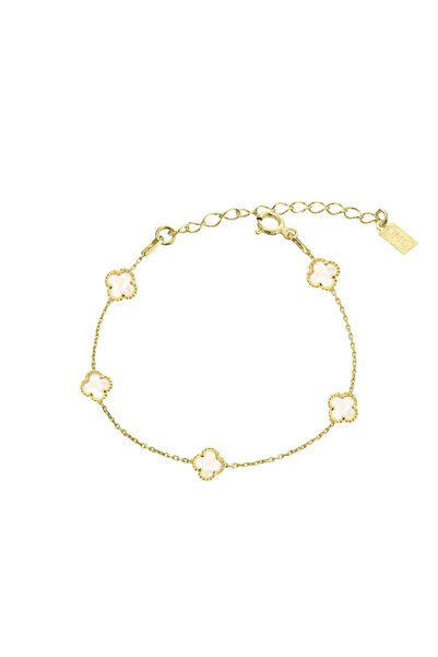 ohmygod jewelry 925 Argint Brățară din argint 925 cu pandantiv trifoi placat cu aur - Lucky Nicole