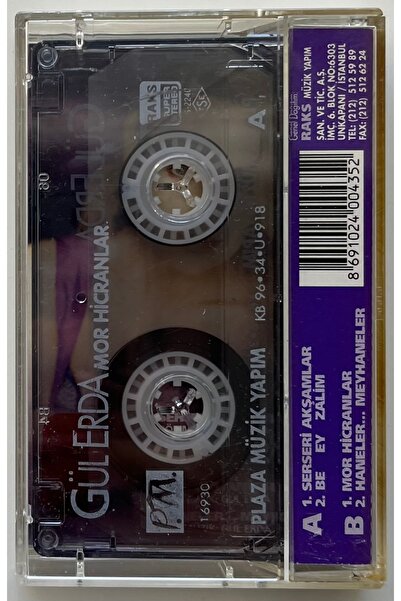RAKS MÜZİK & PLAZA MÜZİK Gül Erda Mor Hicranlar Cassette (Original Period German Ercan Print Cassette)