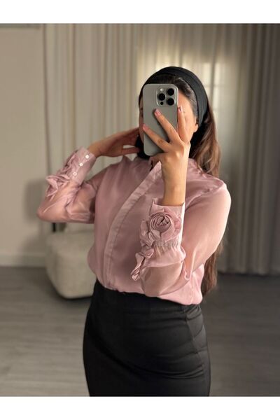 SELSAL Soft blouse with floral sleeves