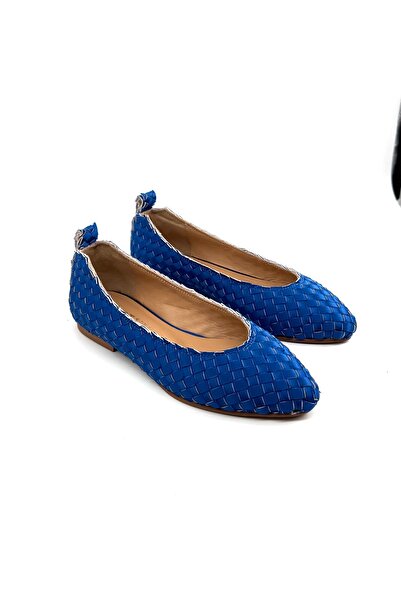 Desire Mavi Saten Tasarım Babet