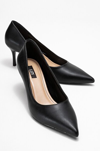 Lizy Shoes Negru - Stiletto de damă cu toc subțire și plat