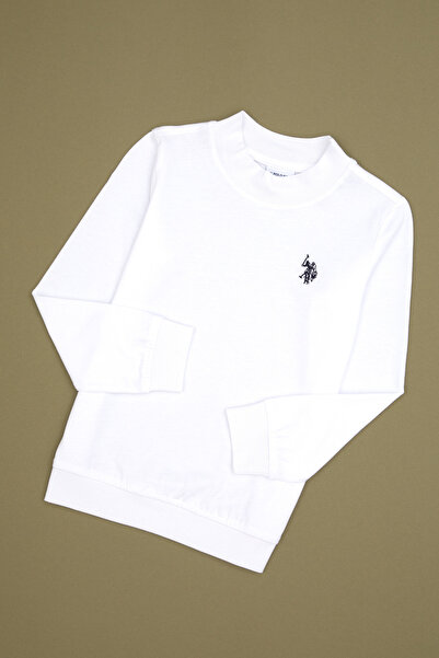 U.S. Polo Assn. Boy's White Basic Crew Neck Sweatshirt 50314971-Vr013