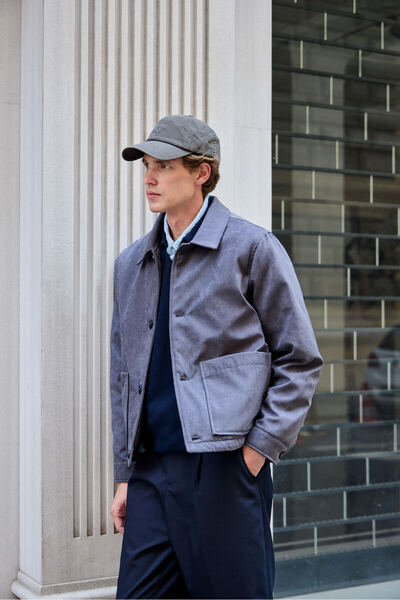 Danger Süet Kapitoneli Erkek Mont Antrasit Ceket