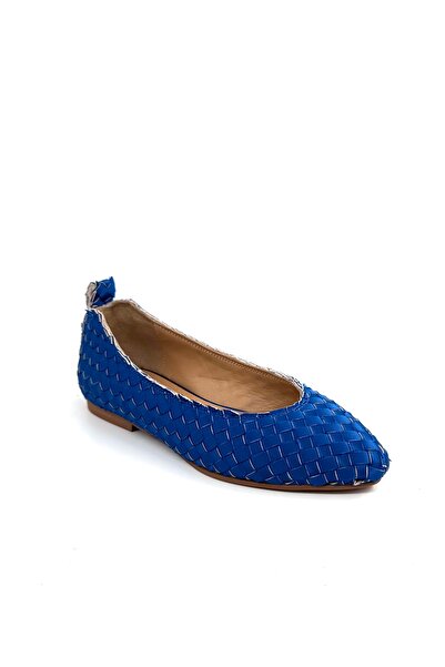 Desire Mavi Saten Tasarım Babet