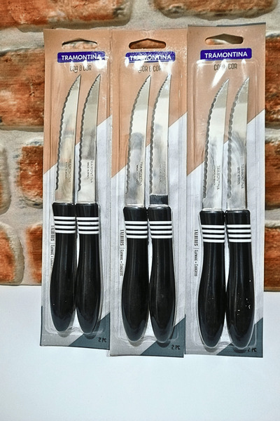 TRAMONTINA LAZER KESİM ET-BİFTEK BIÇAĞI- 6 ADET-SİYAH