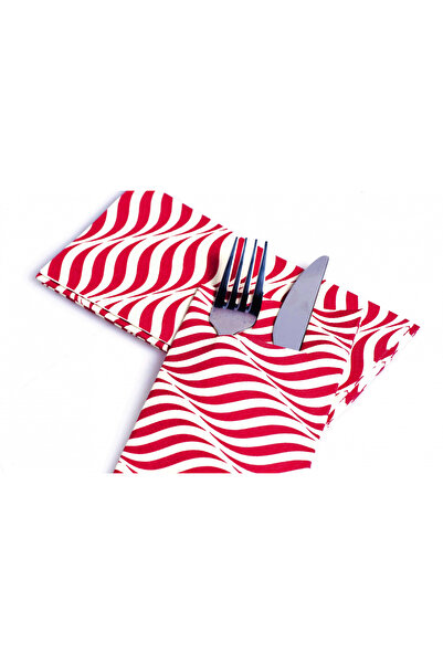 Mank Șervețele cu BUZUNAR pentru tacâmuri - Linclass Nice (Alb-Bordeaux) / 40...