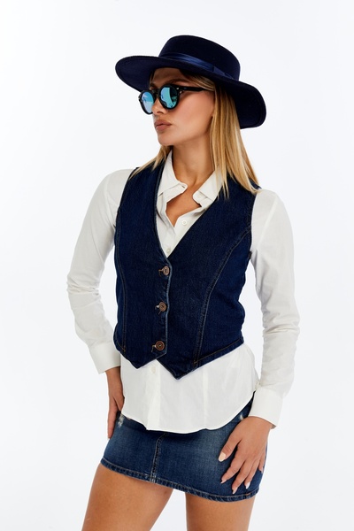CHOS7N Women's Denim Vest – Stylish Buttoned Jean Vest, Daily and Casual Combination