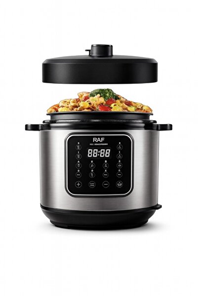 raf طنجرة ضغط كهربائية سعة 6 لترات بقوة 1000 واط | طنجرة أرز رقمية مزودة بمؤق...