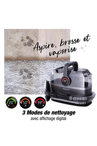 Techwood Multifunctional steam & vacuum cleaner TAN-7066V, 600/800W, Clean & waste, 3mode, LED, Gray