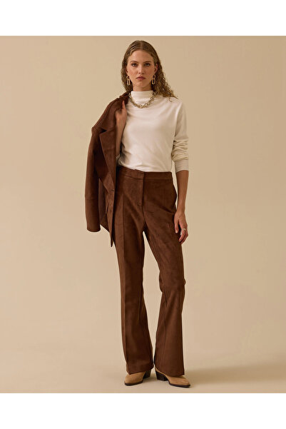 SEÇİL Bol Paça Süet Pantolon