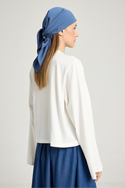 minaaise Women's ecru oversized short sleeve basic t-shirt 30059