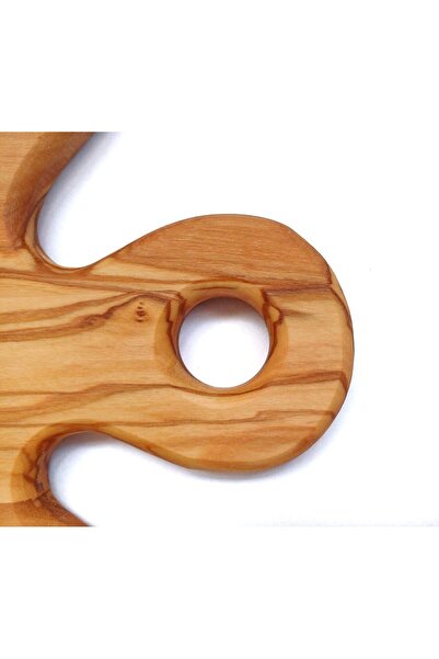 OEM Kitchen cutting board made of olive wood, rustic, handmade, with handle, Sorentto L, 35x19x1.5 cm