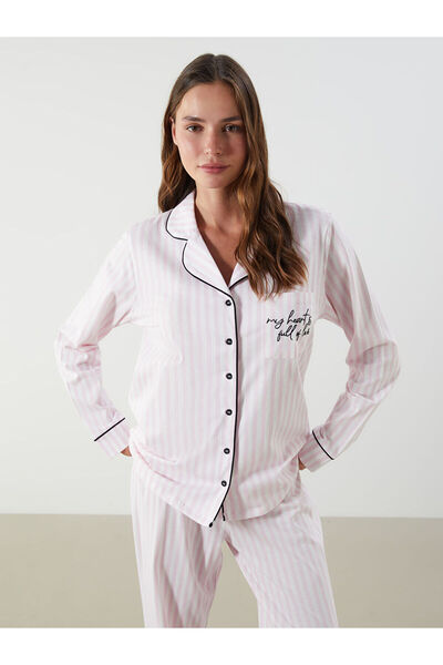 LC Waikiki Shirt Collar Striped Women's Pajamas Set