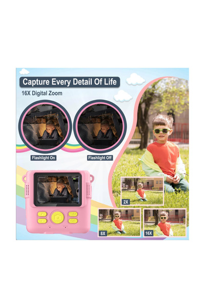 Generic Instant Print Kids Camera – 2.4" HD 1080P Digital Camera with 32GB SD Card, 5 Paper Rolls, Stickers
