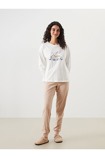 LC Waikiki Crew Neck Printed Women's Pajamas Set