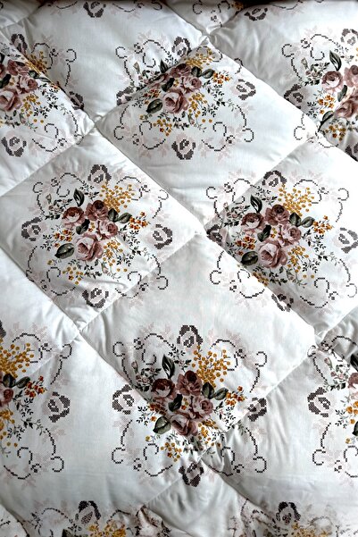 Alla Turca Double Size 4-Piece Pillowcase Set with Elastic Sheets Double-Sided Sleeping Set-Cross Stitch Milk Coffee