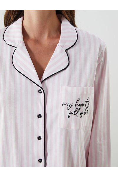 LC Waikiki Shirt Collar Striped Women's Pajamas Set
