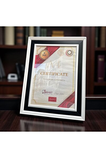 Peramari Decorative Wooden Art Certificate Frame White Black A4 Size