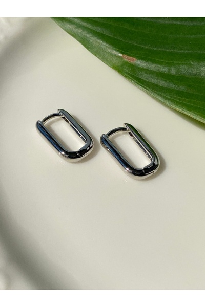 kurukafagift Earrings Steel Square Model Silver Color