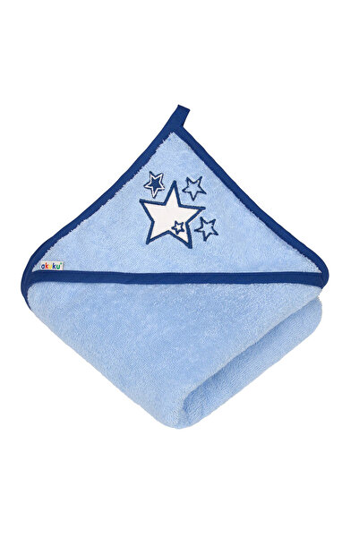 Akuku Prosop de baie cu gluga 100x100 cm bumbac Albastru Stelute