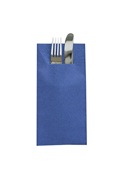 Mank Șervețele cu BUZUNAR pentru tacâmuri - Șervețele Deluxe Albastre (Albast...