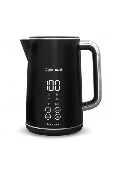 ROHNSON Electric Kettle, R7600 Digital Touch, Double Wall, 2200W, 1.7L, Auto Shut-Off, Automatic Lid