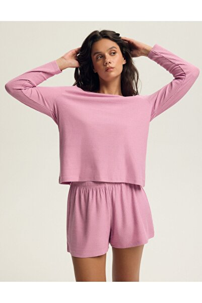 Bloovii Set pijamale pentru femei, format din două piese, cu mânecă lungă și ...