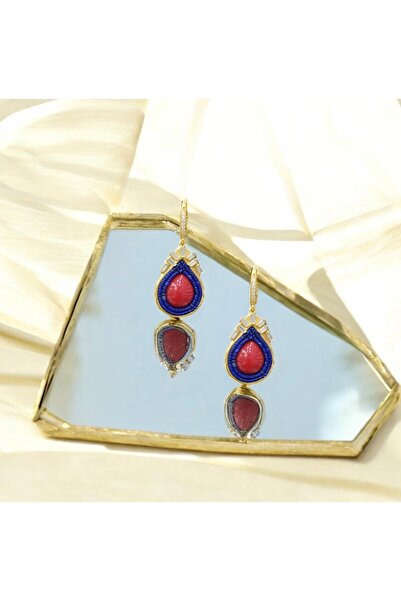 EFEVOS Mercan ve Firuze Doğaltaşlı Küpe