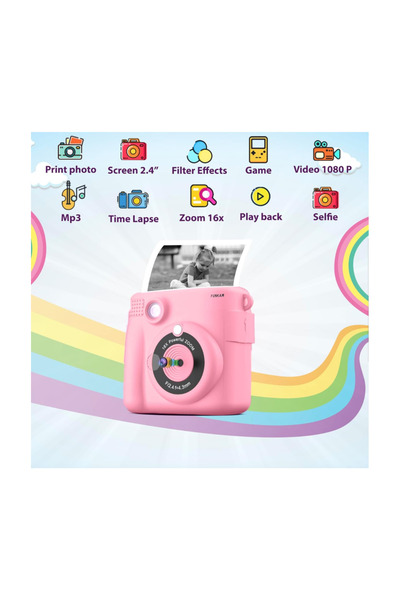 Generic Instant Print Kids Camera – 2.4" HD 1080P Digital Camera with 32GB SD Card, 5 Paper Rolls, Stickers