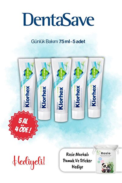 Dentasave اشتري 5 واحصل على 4 مجانًا معجون أسنان كلورهكس للعناية اليومية 75 م...