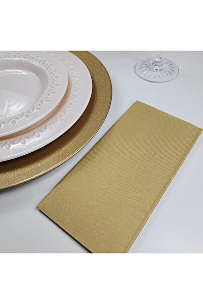 Mank Șervețele Linclass de calitate superioară, aurii, 40x40 cm, pliate 1/8, ...