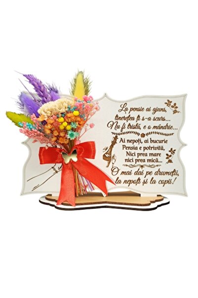 OEM Tablou cu flori naturale stabilizate, cadou personalizat cu mesaj de pens...