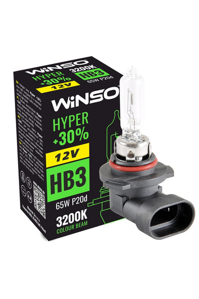 Winso Bec Halogen Hyper +30% HB3 - 12V, 65W P20d 3200K
