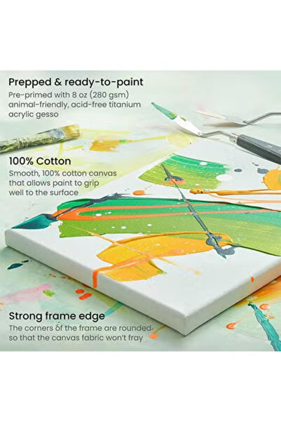 Taimi 140x100 cm Pre-Stretched Cotton Canvas – 1pcs for Acrylic & Oil Painting