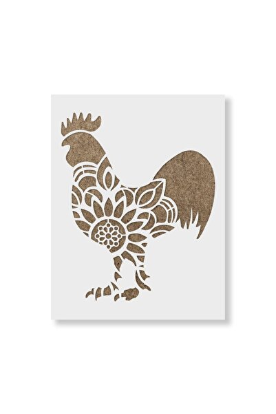 Maxrom Sablon Perete vopsire, tencuiala 0.7mm Cocoș Mandala model MXSP7427, 4...